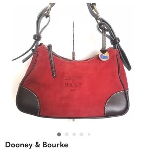 EUC Dooney & Bourke Red Suede Shoulder Bag